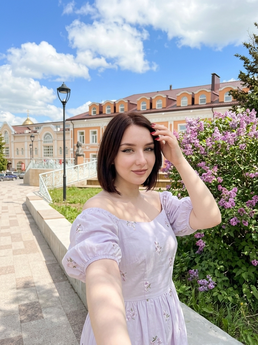 Модный портрет девушки на улице среди зеленых деревьев Модный портрет девушки на улице среди зеленых деревьев