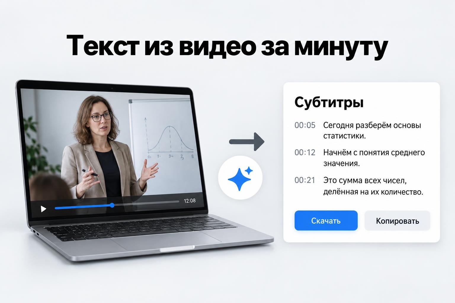 Видео в текст онлайн — извлечь речь из видео нейросетью от Facee