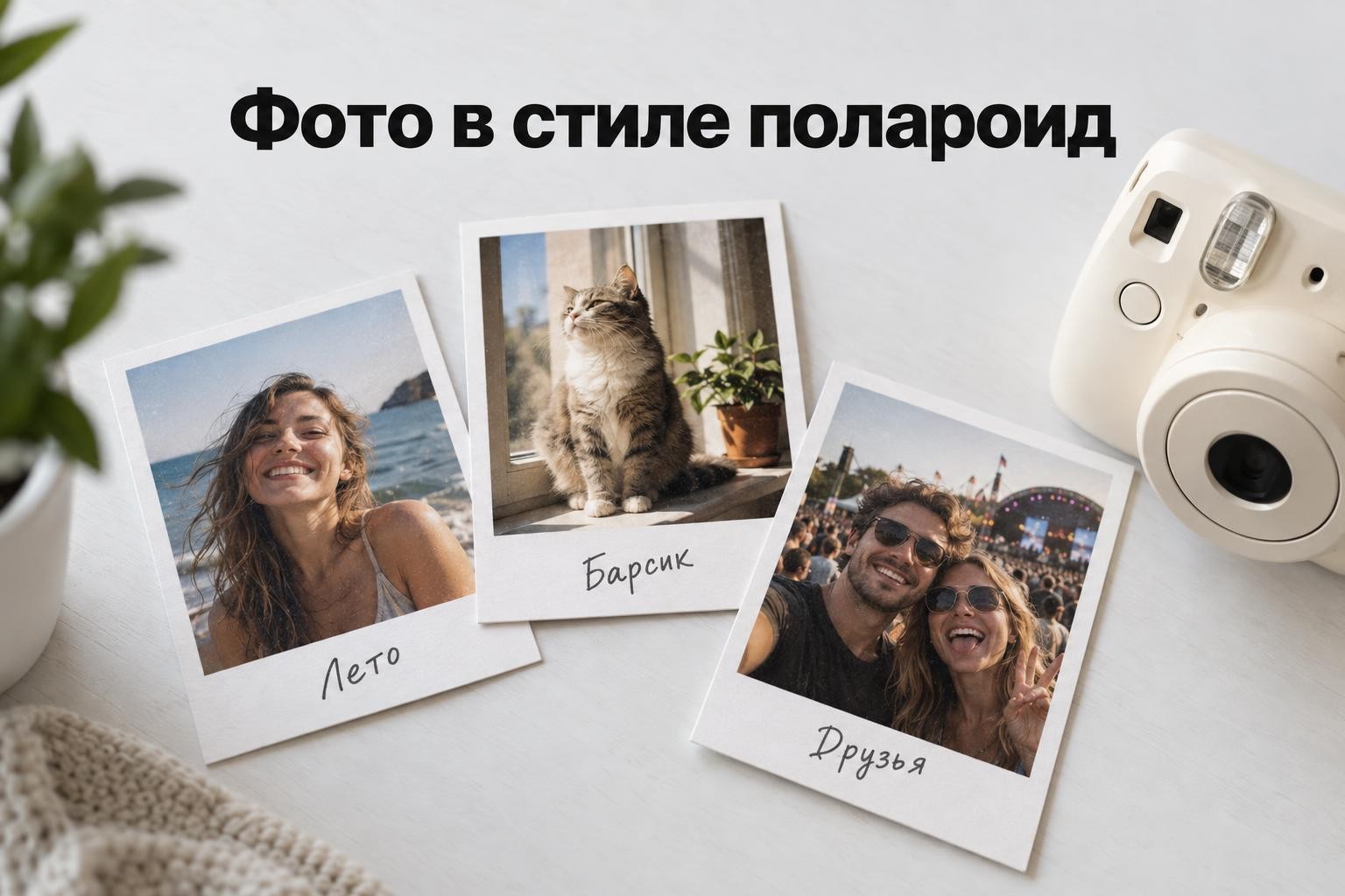 Сделать фото как полароид онлайн от Facee