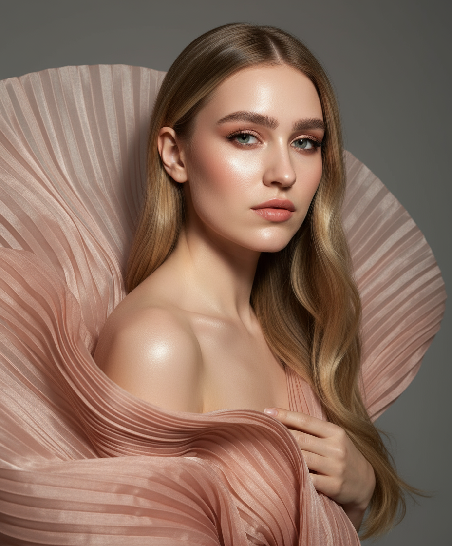 Портрет с плиссированной тканью