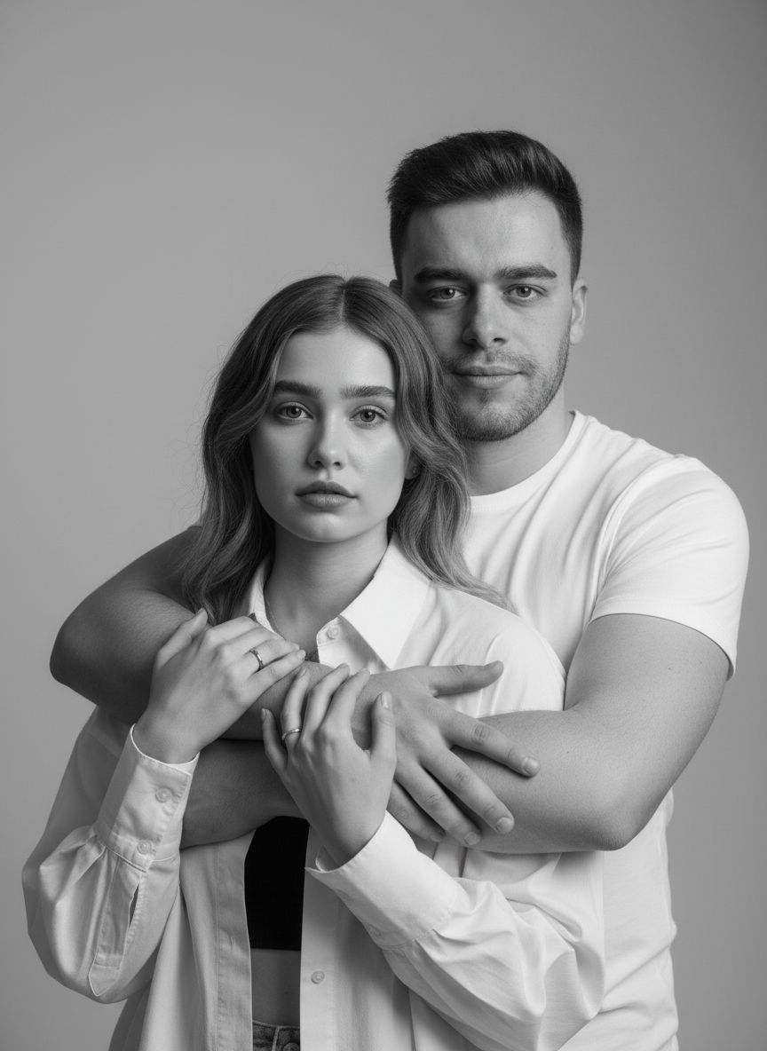 Кадр из фотосессии Фотосессия для пары в студии