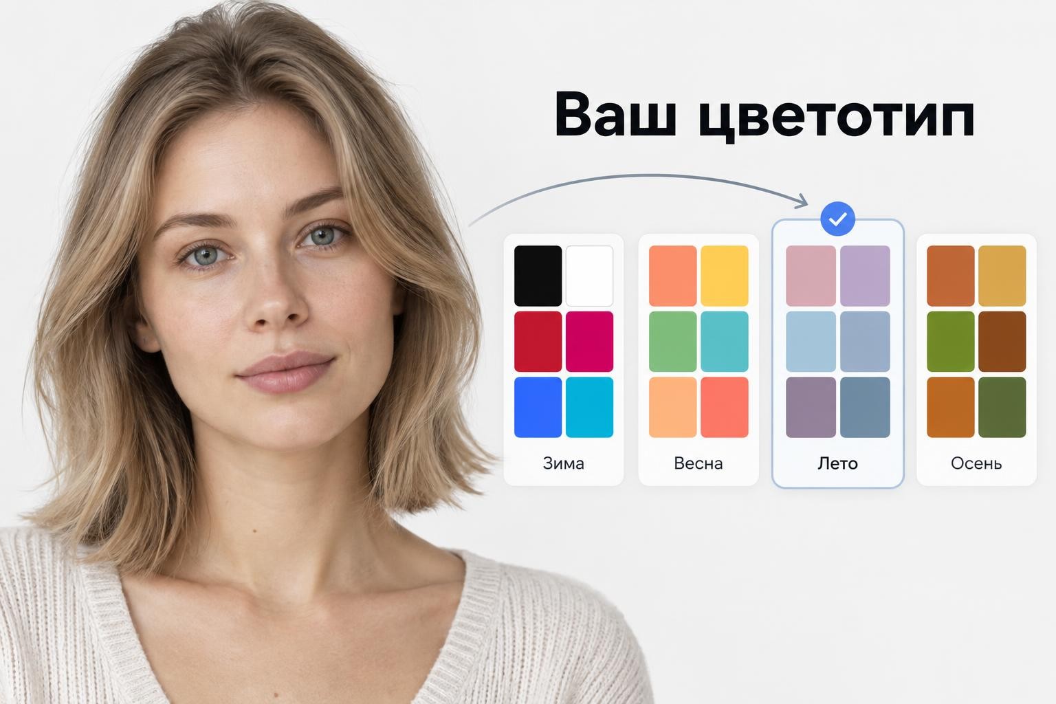 Тест на цветотип внешности, определим ваш цветотип по фото бесплатно, оценка лица по фото от Facee