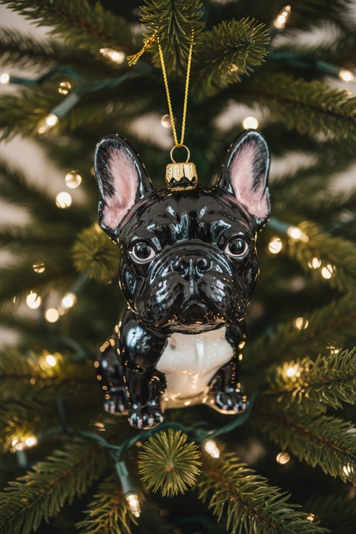 Создайте ёлочное украшение в виде мини-фигурки персонажа с моей фотографии: выдувное стекло, глянцевая лакированная поверхность, яркие чистые цвета, блики и немного прозрачности. Постарайтесь максимально приблизить черты лица и причёску, сделайте голову крупнее, а тело — меньше, в милом игрушечном стиле. Добавьте золотую петельку для подвешивания и повесьте украшение на ёлочную ветку с мягкими гирляндами боке и тёплой праздничной подсветкой на заднем плане.  Если на моей фотографии несколько человек, то сделай несколько игрушек, висящих рядом.