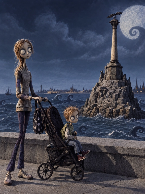 Create me into a tim burton character