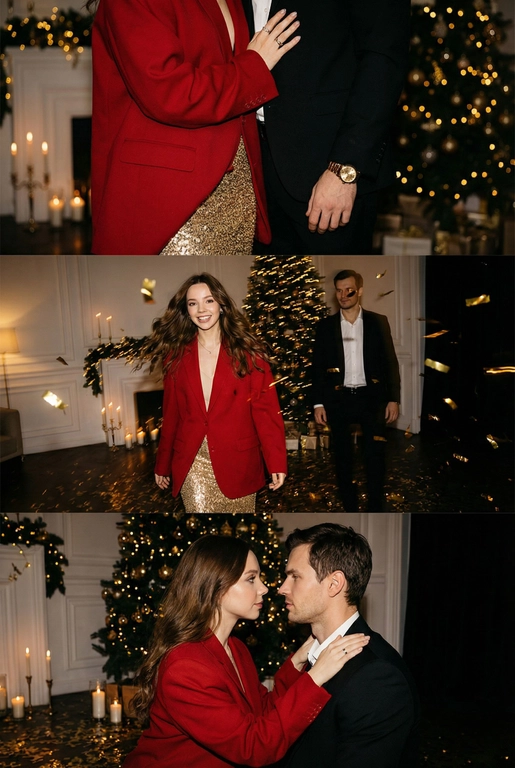 Кадр из фотосессии Новогодний гламур для пары