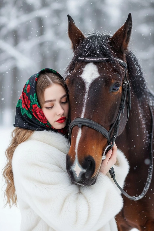 Зимняя сказка с лошадью