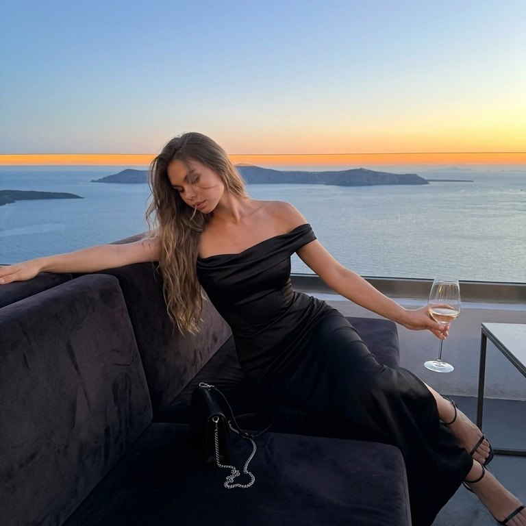 Портрет девушки на диване в стиле дорогого lifestyle