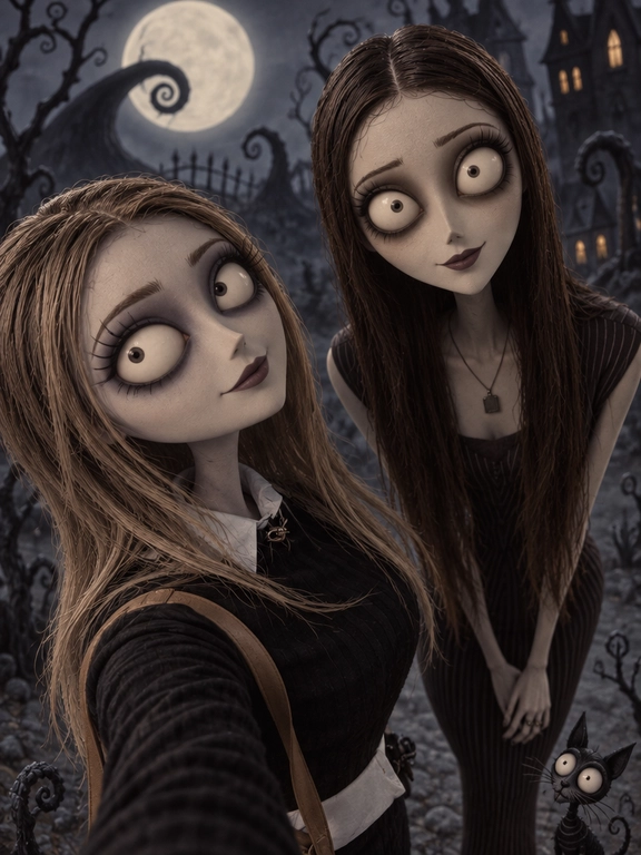 Create me into a tim burton character