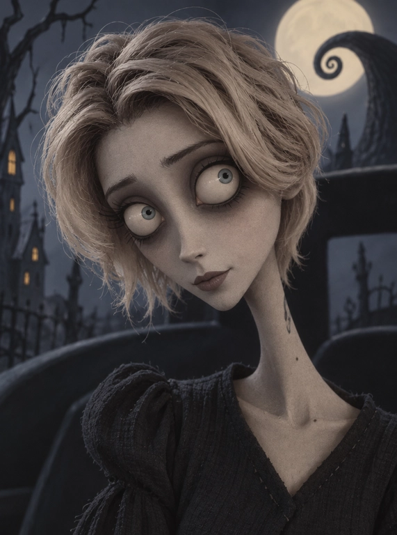 Create me into a tim burton character