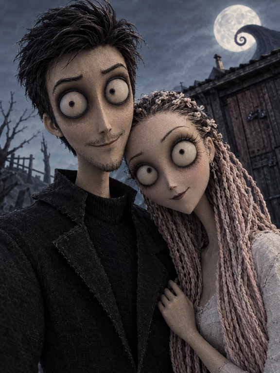 Create me into a tim burton character