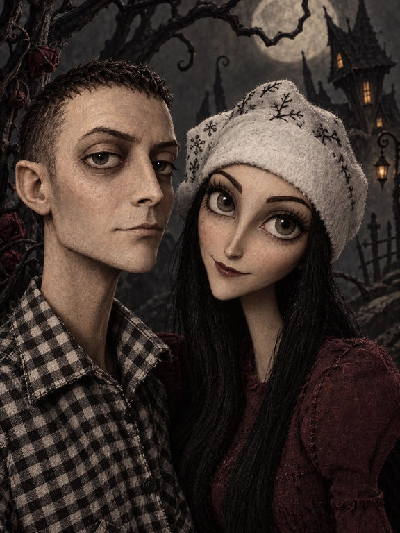 Create me into a tim burton character