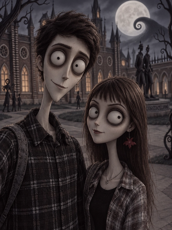 Create me into a tim burton character
