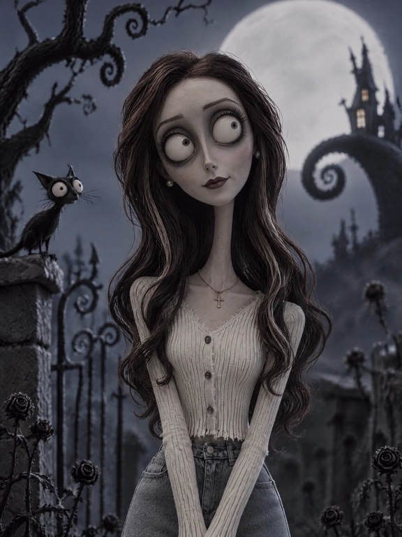 Create me into a tim burton character