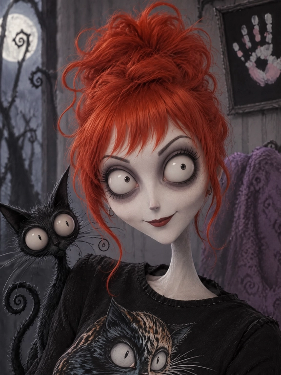 Create me into a tim burton character