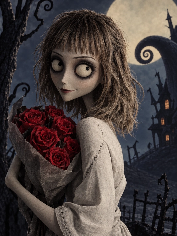 Create me into a tim burton character