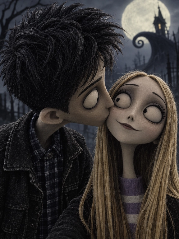 Create me into a tim burton character