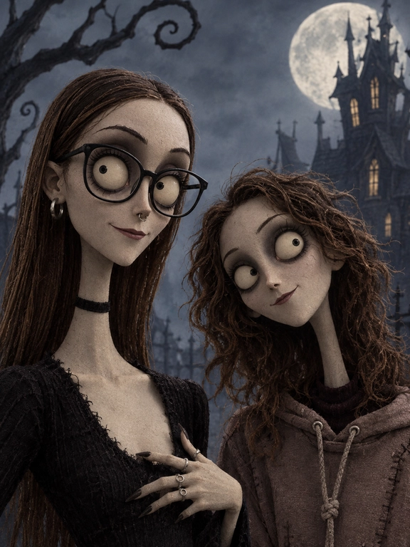 Create me into a tim burton character