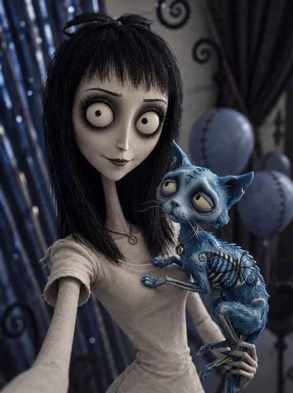 Create me into a tim burton character