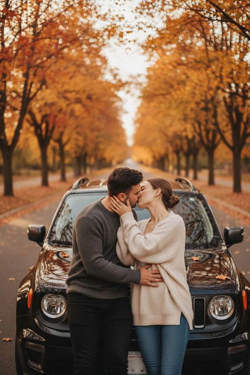 Поцелуй на капоте авто
