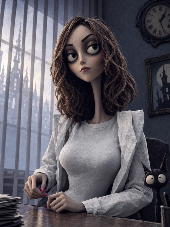 Create me into a tim burton character