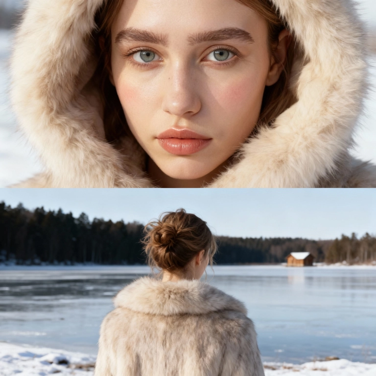 Зимний коллаж в шубе