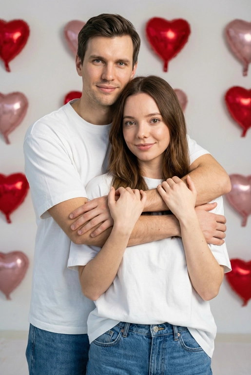 Кадр из фотосессии Love story в студии