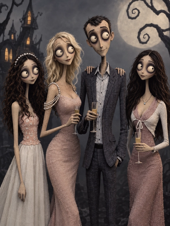 Create me into a tim burton character