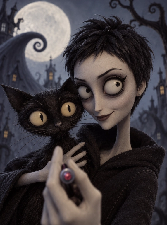 Create me into a tim burton character