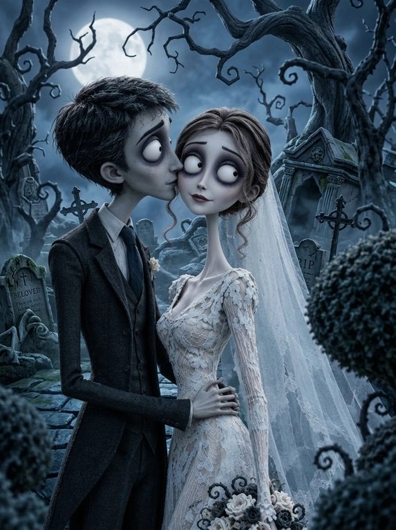 Create me into a tim burton character